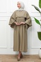 Khaki Cape Modal Dress - 3
