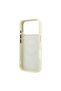 iPhone 18 Pro Case Licensed M-Safe Featured Stripe Peony 4g and Text Logo Cover Beige - 7