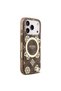 iPhone 18 Pro Case Licensed M-Safeli Iml Peony and 4g Pattern Classic Logo Cover Brown - 4