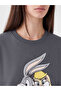 Xside anthracite Printed Oversized women's thick sweatshirt - 3