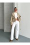 Double-Breasted Belted Buttoned Crop Jacket - 4
