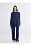 Lcw Everyday Navy Blue Soft Touch Oversize Women's Sweatshirt - 3