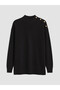 Two Mt Shop Quality Lcw Modest Black Knitwear Plain Loose & Baggy Women's Tunic - 5