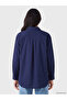 Two Mt Shop Quality Navy Blue Oversize Poplin Women's Shirt Tunic - 4