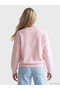 Xside Pink Crew Neck Embroidered Women's Sweatshirt - 4