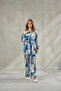 Women's Abstract Patterned Belted Satin Dressing Gown Nightgown Set Aura & Pockets and Belted Dressing Gown for Dowry and Gifts