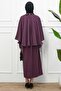 Modal Dress with Plum Cape - 5