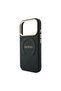 iPhone 18 Pro Case Licensed M-Safeli Hot-Printed Lettering Logo C-Magnet Pu Leather Peony Black - 6