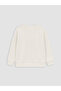 Lcw Kids Ecru Printed Girls' Soft Touch Sweatshirt - 4