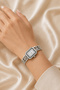 Milena Women's Silver Color Rectangular Case Vintage Wristwatch |   Open Dial Old Money Elegant Women's Watch |   Jewelry-Looking Retro Classic Design Women's Watch - 6