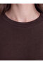 Lcw Modest Brown Soft Touch Striped Women's Sweatshirt Tunic - 3