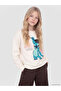 Two Mt Shop Quality Lcw Kids Ecru Stitch Printed Girls' Sweatshirt