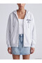 Xside Gray Hooded Oversize Women's Zippered Sweatshirt - 3
