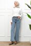 Ice Blue High Waist Spanish Flare Jeans Trousers - 2