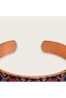 Navy blue red flower thin copper bracelet, adjustable - 4