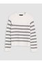 Lcw Modest Gray Crew Neck Striped Women's Knitwear Sweater - 5