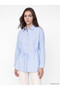Two Mt Shop Quality Lcw Modest Blue Belted Poplin Women's Shirt Tunic