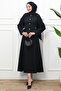 Black Buttoned Jacket Skirt Suit - 3