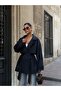 Plaid Cloak Buttoned Double-Breasted Trench Coat - 4