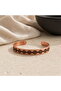 Copper black diamond stripe thin copper bracelet, adjustable - 7