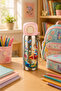 Siply 600 ml Patterned 304 Stainless Steel Children's Water Bottle with Double Drinking Mode and Locking Lid