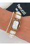 Steel Strap Special Design Women's Wristwatch with 2 Years Warranty, 3 Atm Waterproof + Bracelet as a Gift - 5