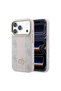 iPhone 18 Pro Max Case Licensed M-Safeli Leather 4g Patterned Stripe Lettering Logo Cover Pink
