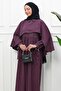 Modal Dress with Plum Cape - 2