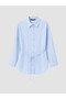 Two Mt Shop Quality Lcw Modest Blue Belted Poplin Women's Shirt Tunic - 5