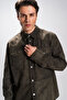 Mostar Men's Safari Real Leather Suede Shirt Khaki - 7