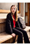 Black Hooded Girl's Zippered Sweatshirt - 7