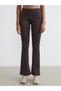 Koor Sport Brown Elastic Waist Spanish Leg Women's Sports Leggings - 2