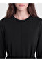 Lcw Modest Black Soft Touch Women's Sweatshirt Tunic - 3