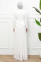 White Draped Front Evening Dress - 5
