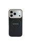 iPhone 18 Pro Case Licensed M-Safeli Hot-Printed Lettering Logo C-Magnet Pu Leather Peony Black - 3
