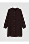 Two Mt Shop Quality Lcw Grace Brown Textured Women's Shirt Tunic with Stand Collar - 5