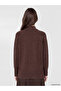 Lcw Modest Brown Half Turtleneck Oversize Women's Knitwear Tunic - 4
