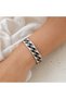 Cream black wave thin copper bracelet, adjustable - 2