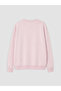 Xside Pink Printed Oversize Women's Thick Sweatshirt - 6