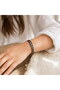 Black cream square thin copper bracelet, adjustable - 3
