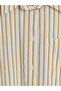 Alita City Lcw Modest Ecru Striped Poplin Women's Shirt Tunic with a Difference - 6