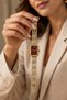 Milena Women's Two-Tone Gold-Silver Claret Dial Vintage Wristwatch |   Rectangular Case Old Money Elegant Women's Watch |   Jewelry-Looking Retro Design Women's Watch - 4