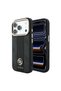 iPhone 18 Pro Case Original Licensed M-Safeli Leather 4g Patterned Stripe Lettering Logo Cover Black