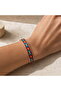 Turquoise red baklava thin copper bracelet, adjustable - 2
