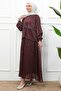 Brown Lace Detailed Skirt Suit - 3