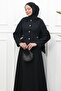 Black Buttoned Jacket Skirt Suit - 2