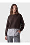 Lcw Modest Brown Soft Touch Striped Women's Sweatshirt Tunic - 2
