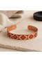 Cream red baklava thin copper bracelet, adjustable - 7