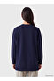 Navy Blue Soft Touch Women's Sweatshirt Tunic - 4