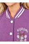 Girls' Kuromi Printed College Jacket (3-Striped) Thick-Winterwear - 5